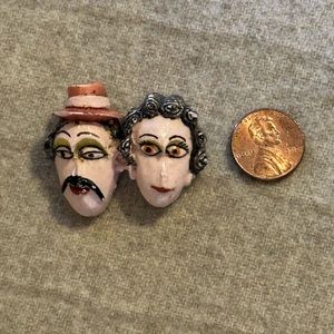 Pin brooch quirky one of a kind. Local Puerto Rico artist 1.5”x1.5”